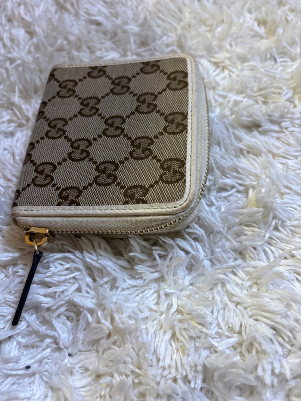 Gucci Beige GG Canvas Wallet with Cream Leather Trim - Picture 9 of 9
